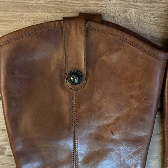 Frye Kendall Tall Cognac Brown Pull On Boots Women Size 7.5 B 4015 - Picture 2 of 10